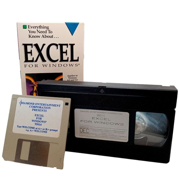 Excel For Windows VHS Floppy Video Everything You Need To Know Vintage - Picture 1 of 10